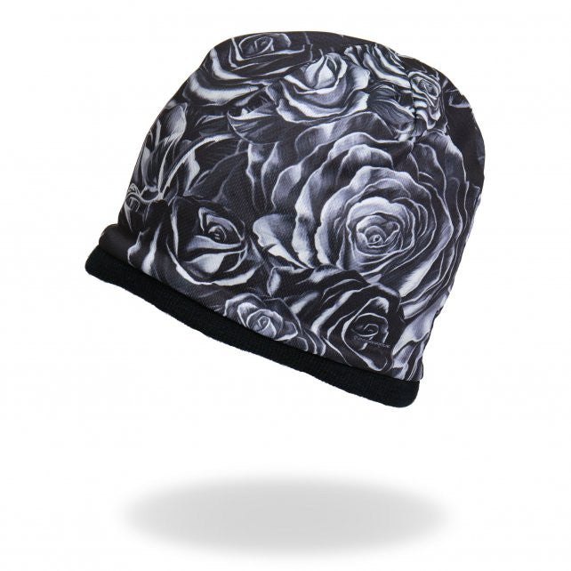 Hot Leathers Sublimated Black Roses Forever Free Beanie 3D Art Beanie Sublimated - Tophatter Daily Deals