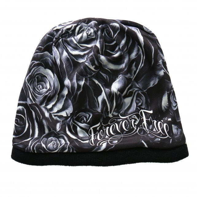 Hot Leathers Sublimated Black Roses Forever Free Beanie 3D Art Beanie Sublimated - Tophatter Daily Deals