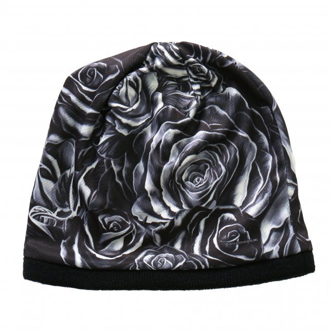Hot Leathers Sublimated Black Roses Forever Free Beanie 3D Art Beanie Sublimated - Tophatter Daily Deals