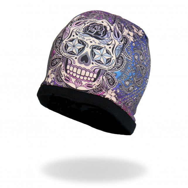 Hot Leathers Sublimated Sugar Paisley Ladies Beanie 3D Art Beanie Sublimated - Tophatter Daily Deals