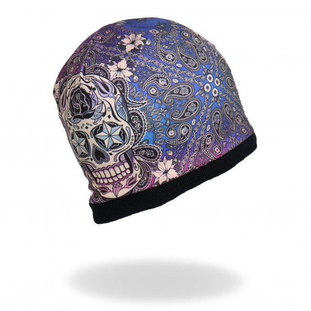 Hot Leathers Sublimated Sugar Paisley Ladies Beanie 3D Art Beanie Sublimated - Tophatter Daily Deals