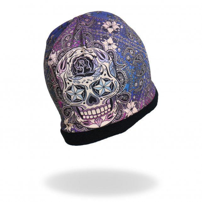 Hot Leathers Sublimated Sugar Paisley Ladies Beanie 3D Art Beanie Sublimated - Tophatter Daily Deals
