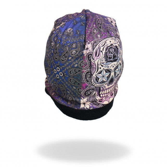 Hot Leathers Sublimated Sugar Paisley Ladies Beanie 3D Art Beanie Sublimated - Tophatter Daily Deals