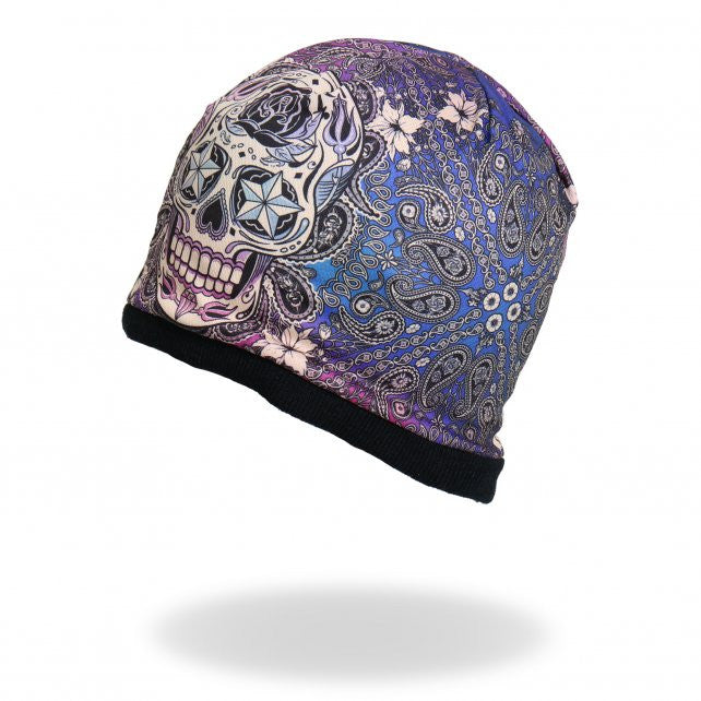 Hot Leathers Sublimated Sugar Paisley Ladies Beanie 3D Art Beanie Sublimated - Tophatter Daily Deals