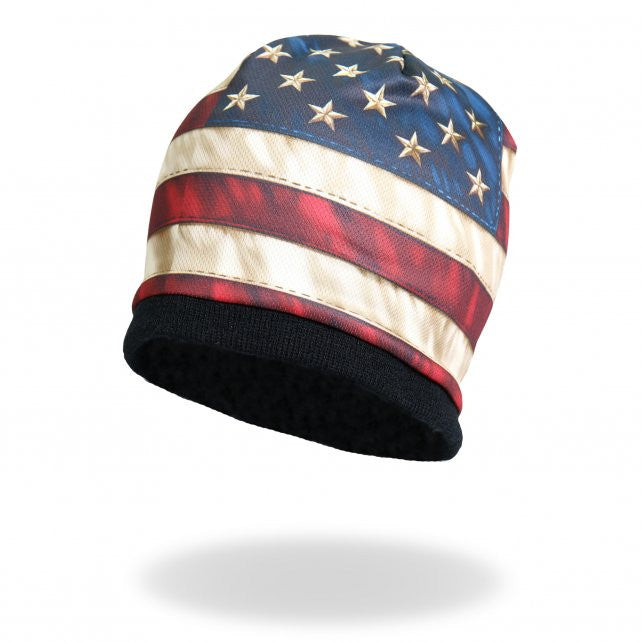 Hot Leathers Sublimated Distressed American Flag Beanie 3D Art Beanie Sublimated - Tophatter Daily Deals