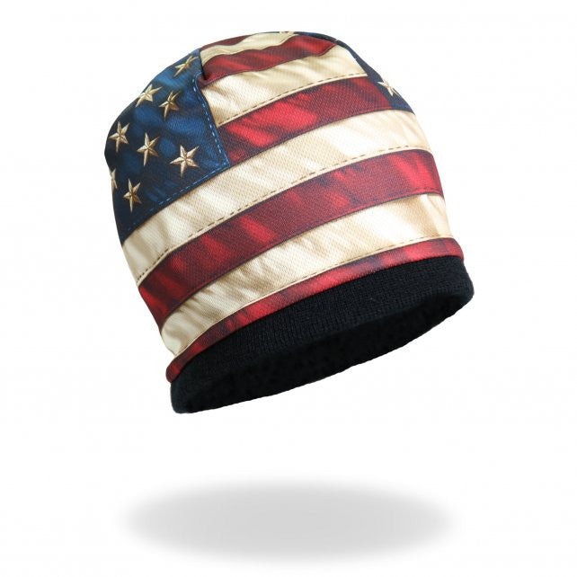 Hot Leathers Sublimated Distressed American Flag Beanie 3D Art Beanie Sublimated - Tophatter Daily Deals