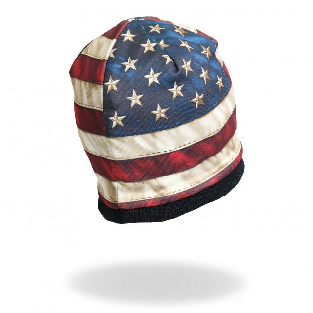 Hot Leathers Sublimated Distressed American Flag Beanie 3D Art Beanie Sublimated - Tophatter Daily Deals