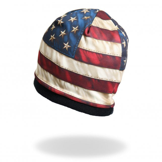 Hot Leathers Sublimated Distressed American Flag Beanie 3D Art Beanie Sublimated - Tophatter Daily Deals