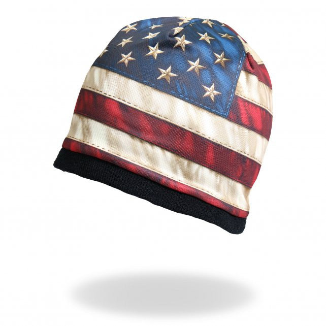 Hot Leathers Sublimated Distressed American Flag Beanie 3D Art Beanie Sublimated - Tophatter Daily Deals