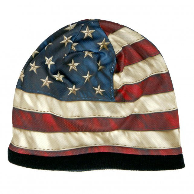 Hot Leathers Sublimated Distressed American Flag Beanie 3D Art Beanie Sublimated - Tophatter Daily Deals