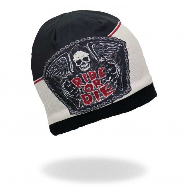 Hot Leathers Sublimated Rough Cut Ride or Die Reaper Beanie 3D Art Beanie Sublimated - Tophatter Daily Deals
