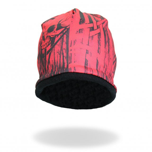 Hot Leathers Sublimated Over The Top Tribal Skull Beanie 3D Art Beanie Sublimated - Tophatter Daily Deals