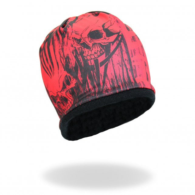 Hot Leathers Sublimated Over The Top Tribal Skull Beanie 3D Art Beanie Sublimated - Tophatter Daily Deals