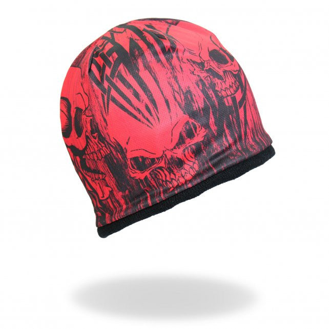 Hot Leathers Sublimated Over The Top Tribal Skull Beanie 3D Art Beanie Sublimated - Tophatter Daily Deals