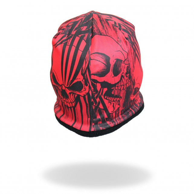 Hot Leathers Sublimated Over The Top Tribal Skull Beanie 3D Art Beanie Sublimated - Tophatter Daily Deals