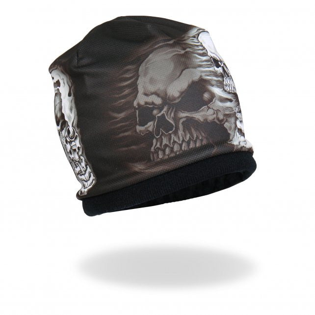 Hot Leathers Sublimated Assassin Skull & Pistols Beanie 3D Art Beanie Sublimated - Tophatter Daily Deals
