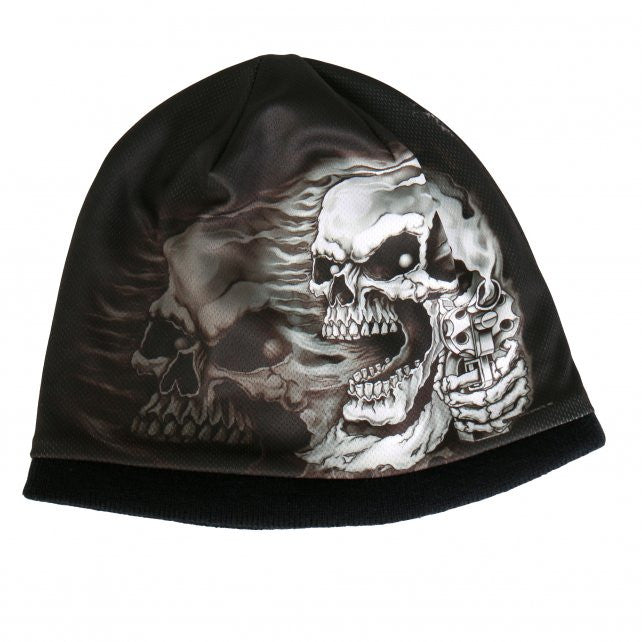Hot Leathers Sublimated Assassin Skull & Pistols Beanie 3D Art Beanie Sublimated - Tophatter Daily Deals