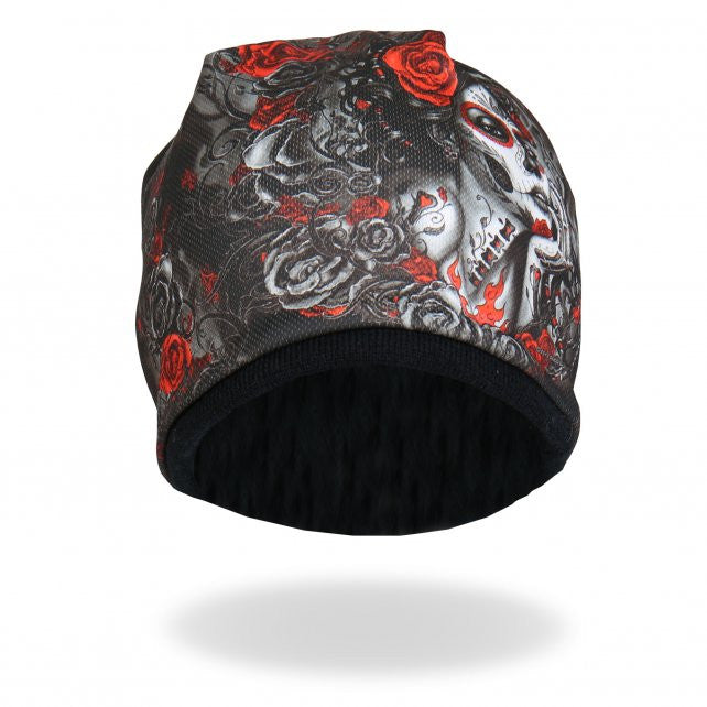 Hot Leathers Sublimated Sugar Woman w/ Roses Beanie 3D Art Beanie Sublimated - Tophatter Daily Deals