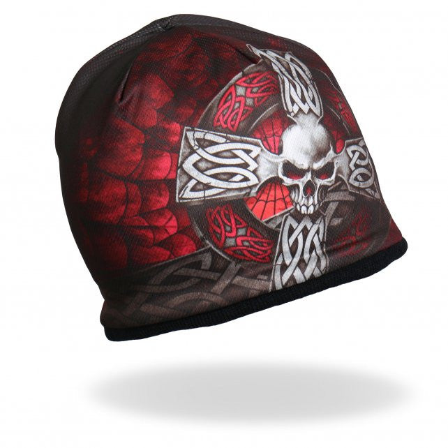 Hot Leathers Sublimated Celtic Cross w/ Skull Beanie 3D Art Beanie Sublimated - Tophatter Daily Deals