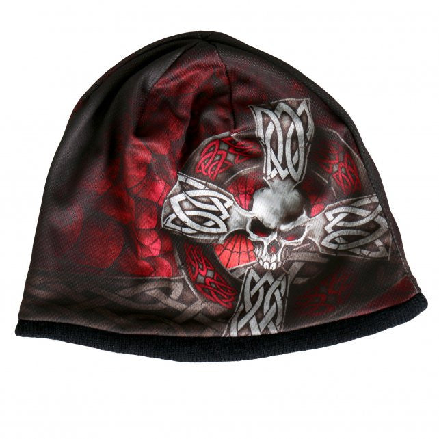Hot Leathers Sublimated Celtic Cross w/ Skull Beanie 3D Art Beanie Sublimated - Tophatter Daily Deals