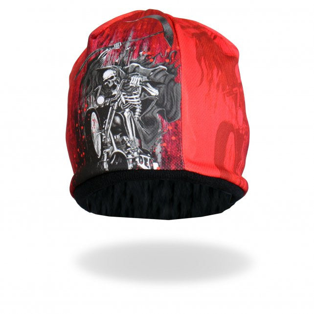 Hot Leathers Sublimated Death Rider w/ Motorcycle & Reaper Beanie 3D Art Beanie Sublimated - Tophatter Daily Deals
