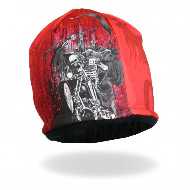 Hot Leathers Sublimated Death Rider w/ Motorcycle & Reaper Beanie 3D Art Beanie Sublimated - Tophatter Daily Deals