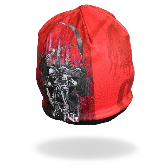 Hot Leathers Sublimated Death Rider w/ Motorcycle & Reaper Beanie 3D Art Beanie Sublimated - Tophatter Daily Deals
