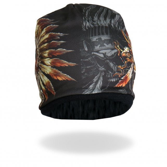 Hot Leathers Sublimated Indian Skull w/ Ghost Beanie 3D Art Beanie Sublimated - Tophatter Daily Deals