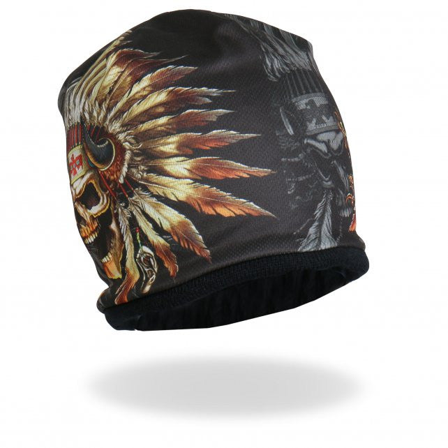 Hot Leathers Sublimated Indian Skull w/ Ghost Beanie 3D Art Beanie Sublimated - Tophatter Daily Deals