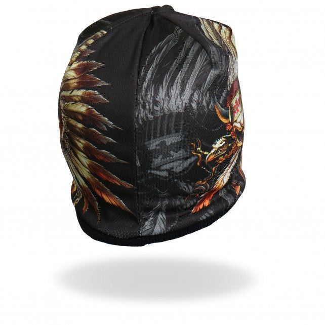 Hot Leathers Sublimated Indian Skull w/ Ghost Beanie 3D Art Beanie Sublimated - Tophatter Daily Deals