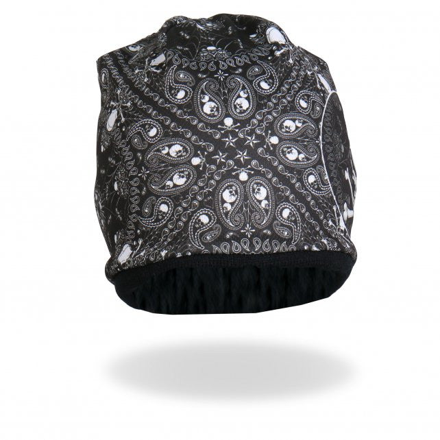 Hot Leathers Sublimated Paisley Skull & Crossbones Beanie 3D Art Beanie Sublimated - Tophatter Daily Deals
