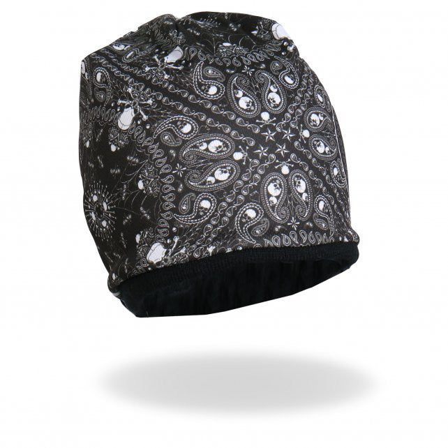 Hot Leathers Sublimated Paisley Skull & Crossbones Beanie 3D Art Beanie Sublimated - Tophatter Daily Deals