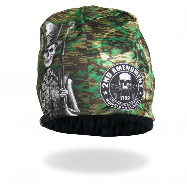 Hot Leathers Sublimated Stovepipe Shotgun Camo Skull Beanie 3D Art Beanie Sublimated - Tophatter Daily Deals