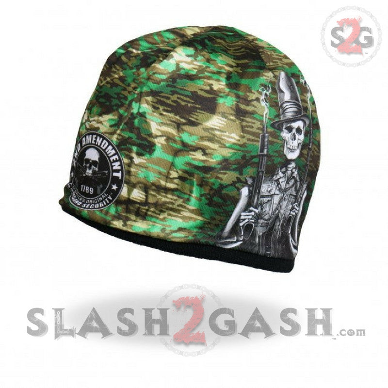 Hot Leathers Sublimated Stovepipe Shotgun Camo Skull Beanie 3D Art Beanie Sublimated - Tophatter Daily Deals