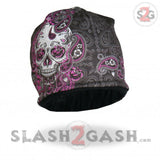 Hot Leathers Sublimated Sugar Paisley 2 Ladies Skull Beanie 3D Art Beanie Sublimated - Tophatter Daily Deals