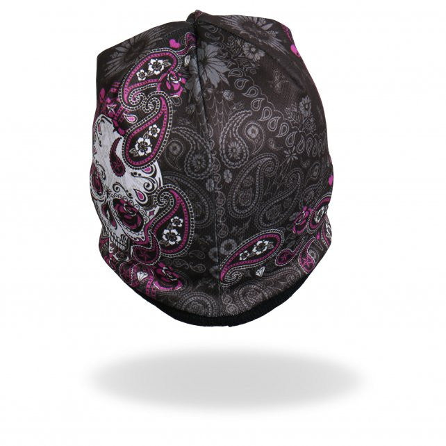 Hot Leathers Sublimated Sugar Paisley 2 Ladies Skull Beanie 3D Art Beanie Sublimated - Tophatter Daily Deals