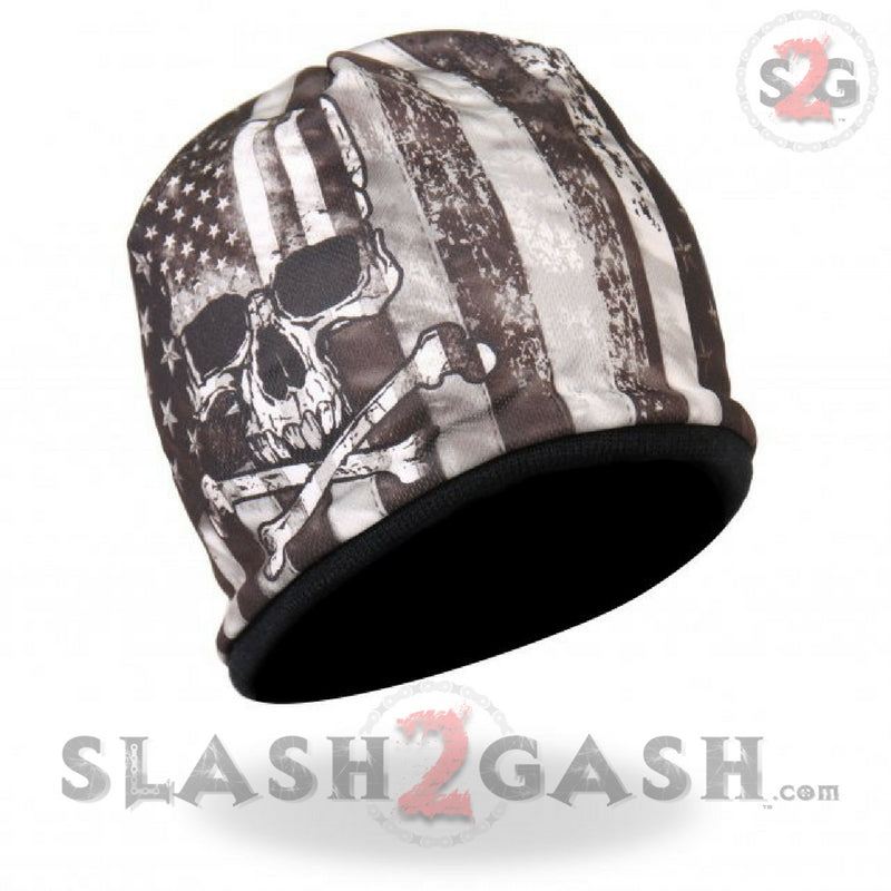 Hot Leathers Flag Skull Sublimated Beanie 3D Art Beanie Sublimated - Tophatter Daily Deals