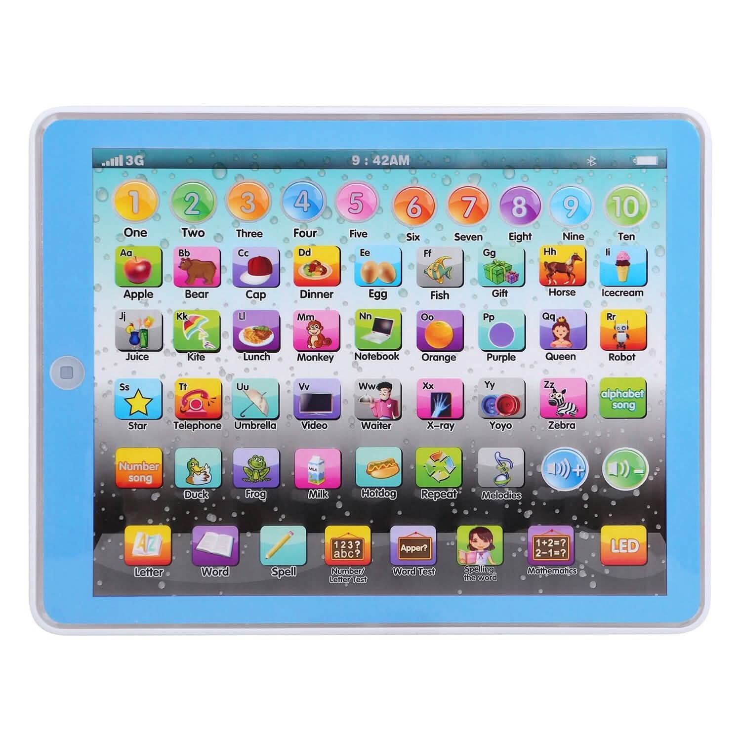 Kid Baby Toddler Educational Tablet Toy Blue Toys & Games - Tophatter Daily Deals