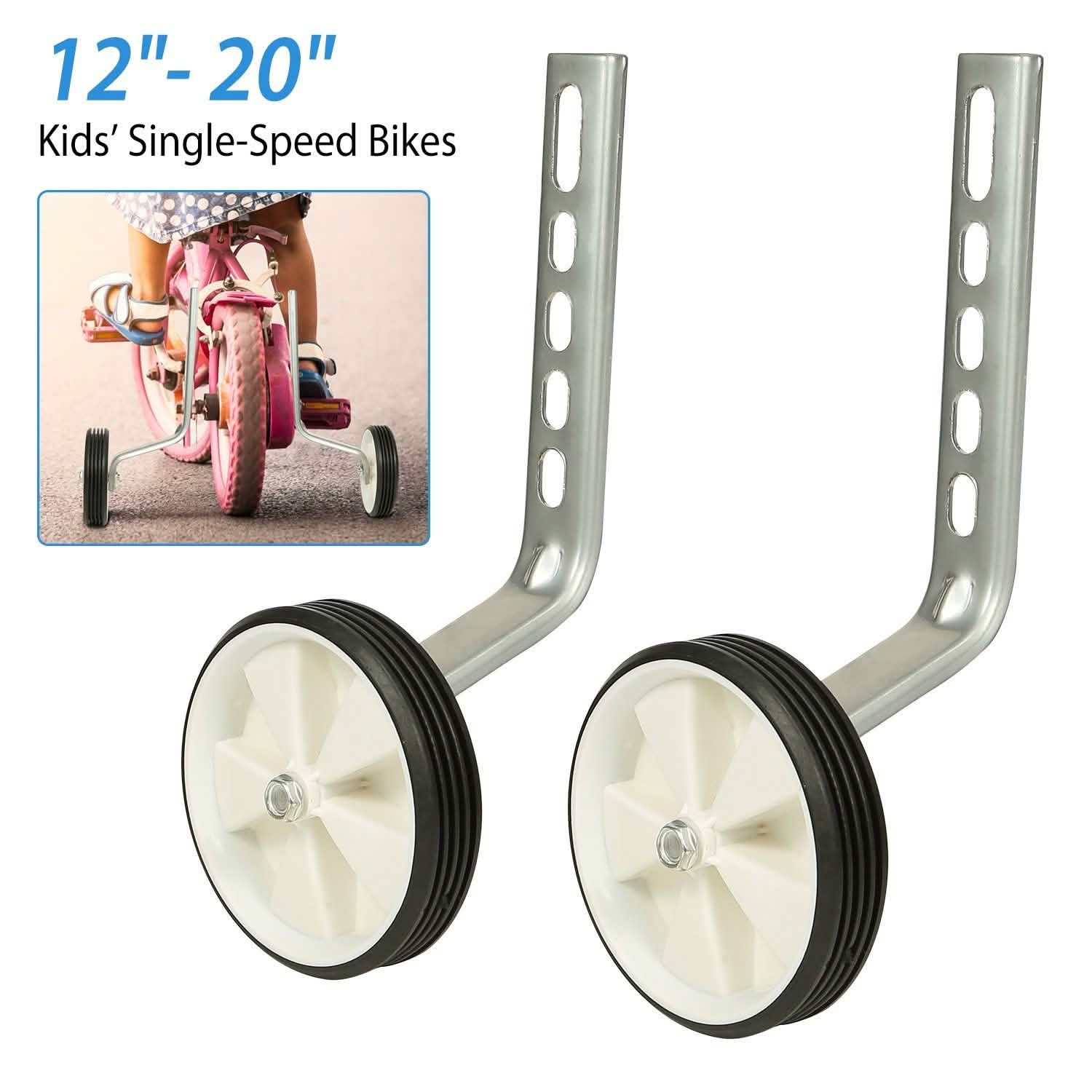 Kids Bicycle Training Wheels Adjustable for 12"-20" Bike Outdoor Recreation - Tophatter Daily Deals