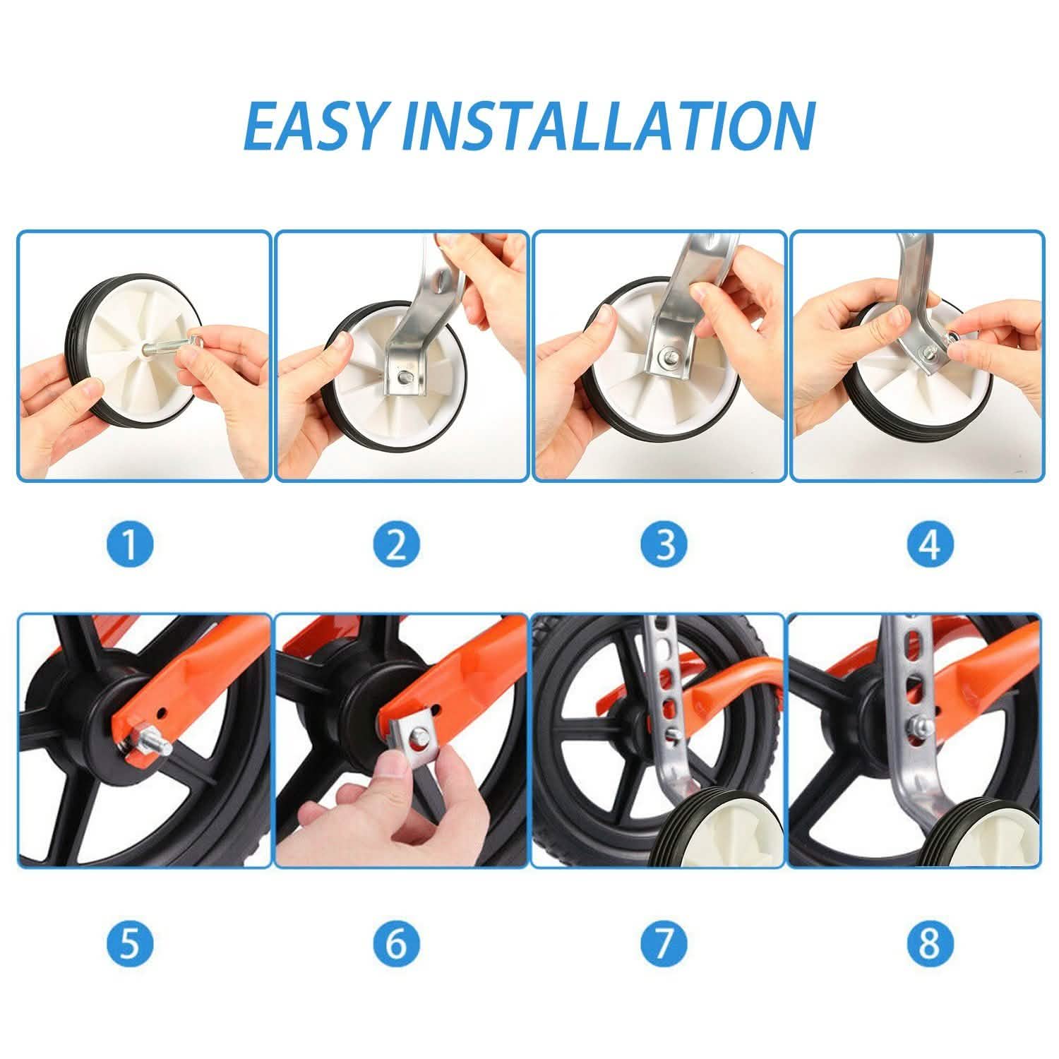 Kids Bicycle Training Wheels Adjustable for 12