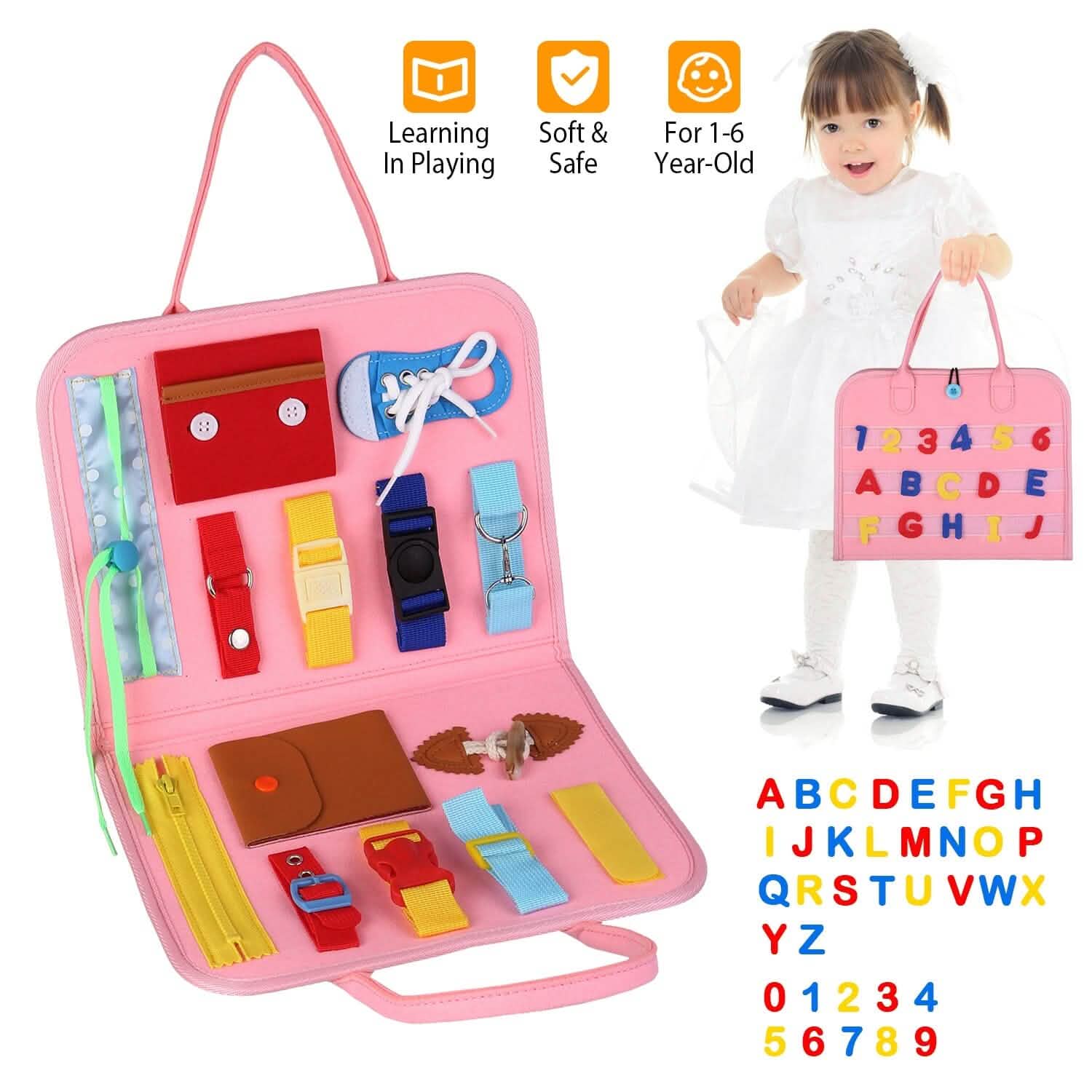 Kids Busy Board Sensory Activity Board Preschool Learning Toys Toys & Games - Tophatter Daily Deals