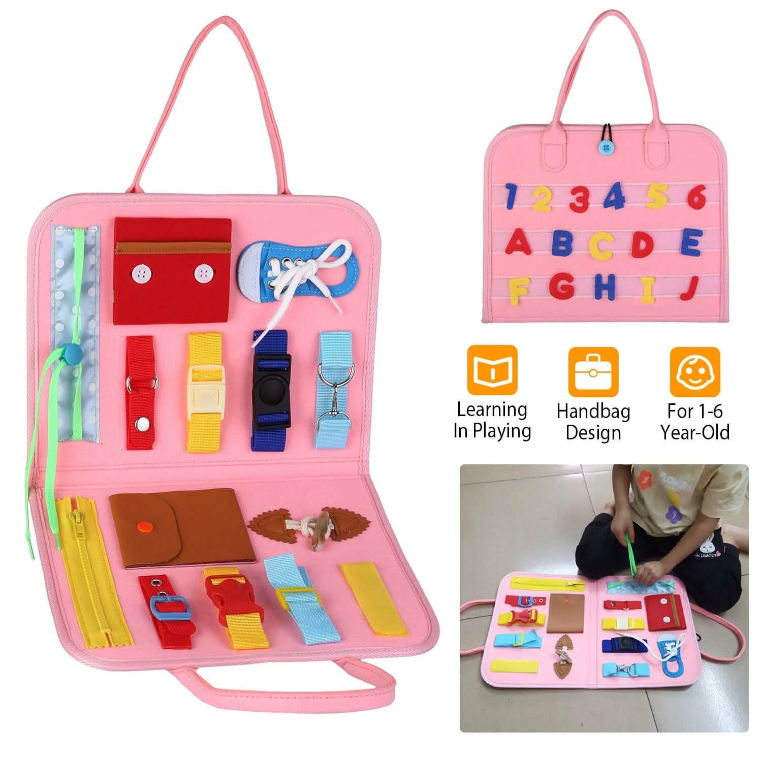 Kids Busy Board Sensory Activity Board Preschool Learning Toys Toys & Games - Tophatter Daily Deals