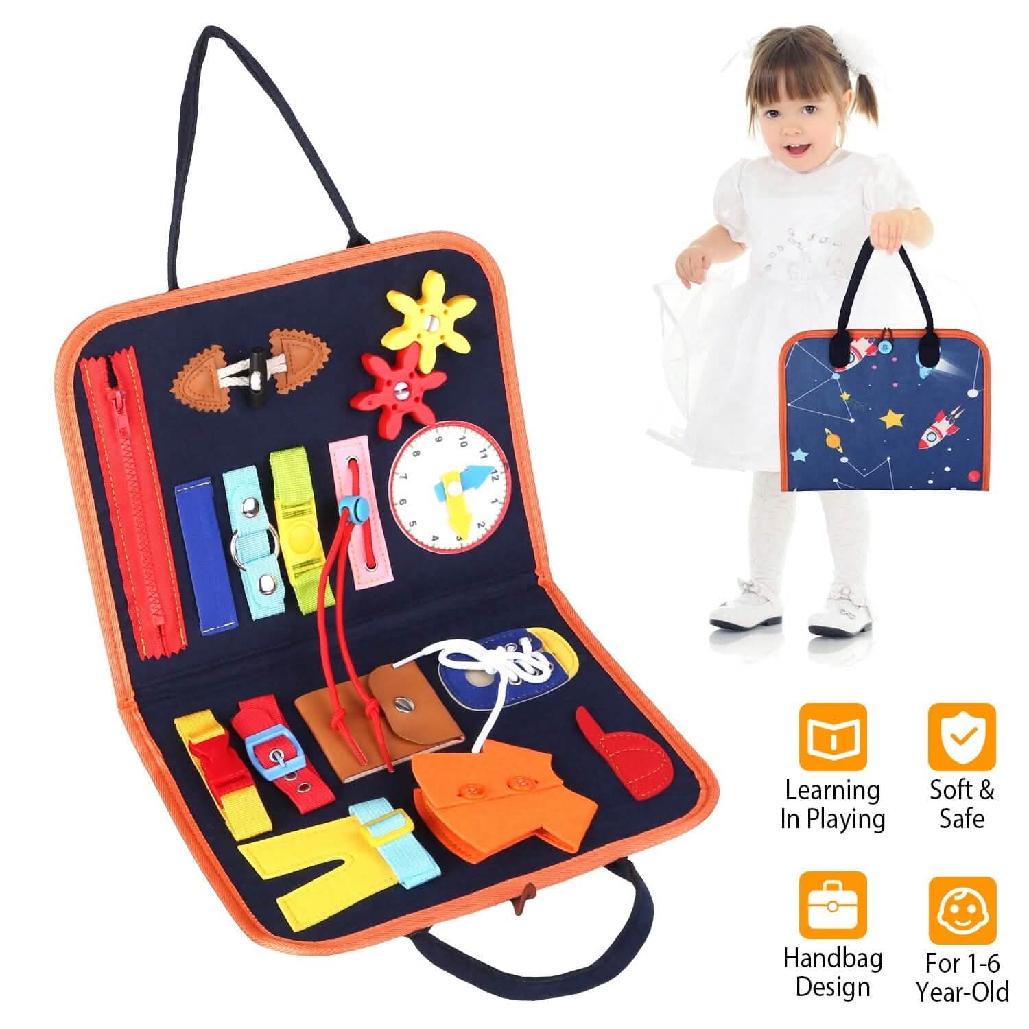 Kids Busy Board Sensory Activity Board Preschool Learning Toys Toys & Games - Tophatter Daily Deals