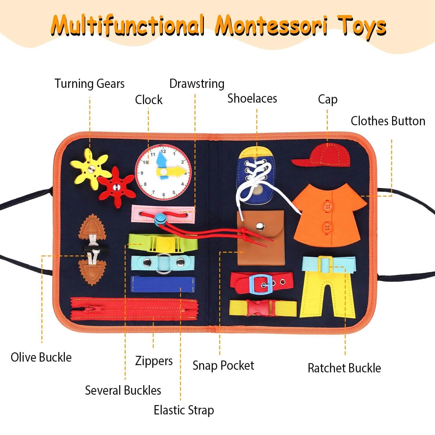 Kids Busy Board Sensory Activity Board Preschool Learning Toys Toys & Games - Tophatter Daily Deals