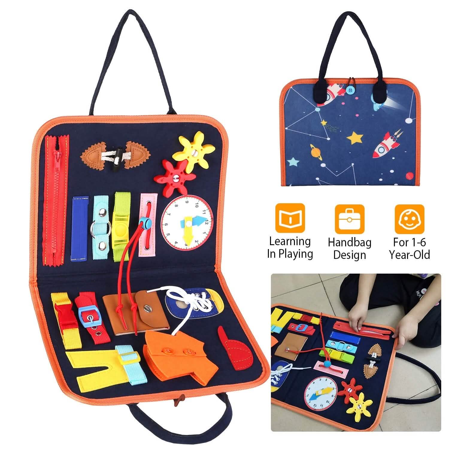 Kids Busy Board Sensory Activity Board Preschool Learning Toys Toys & Games - Tophatter Daily Deals