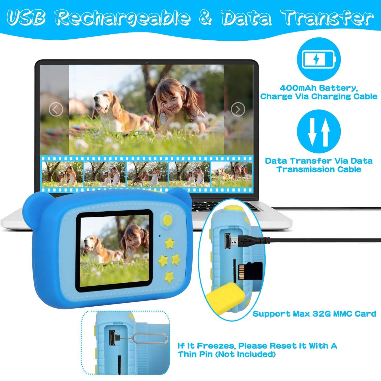 Kids Digital Camera with 2" Screen 4x Digital Zoom Toys & Games - Tophatter Daily Deals