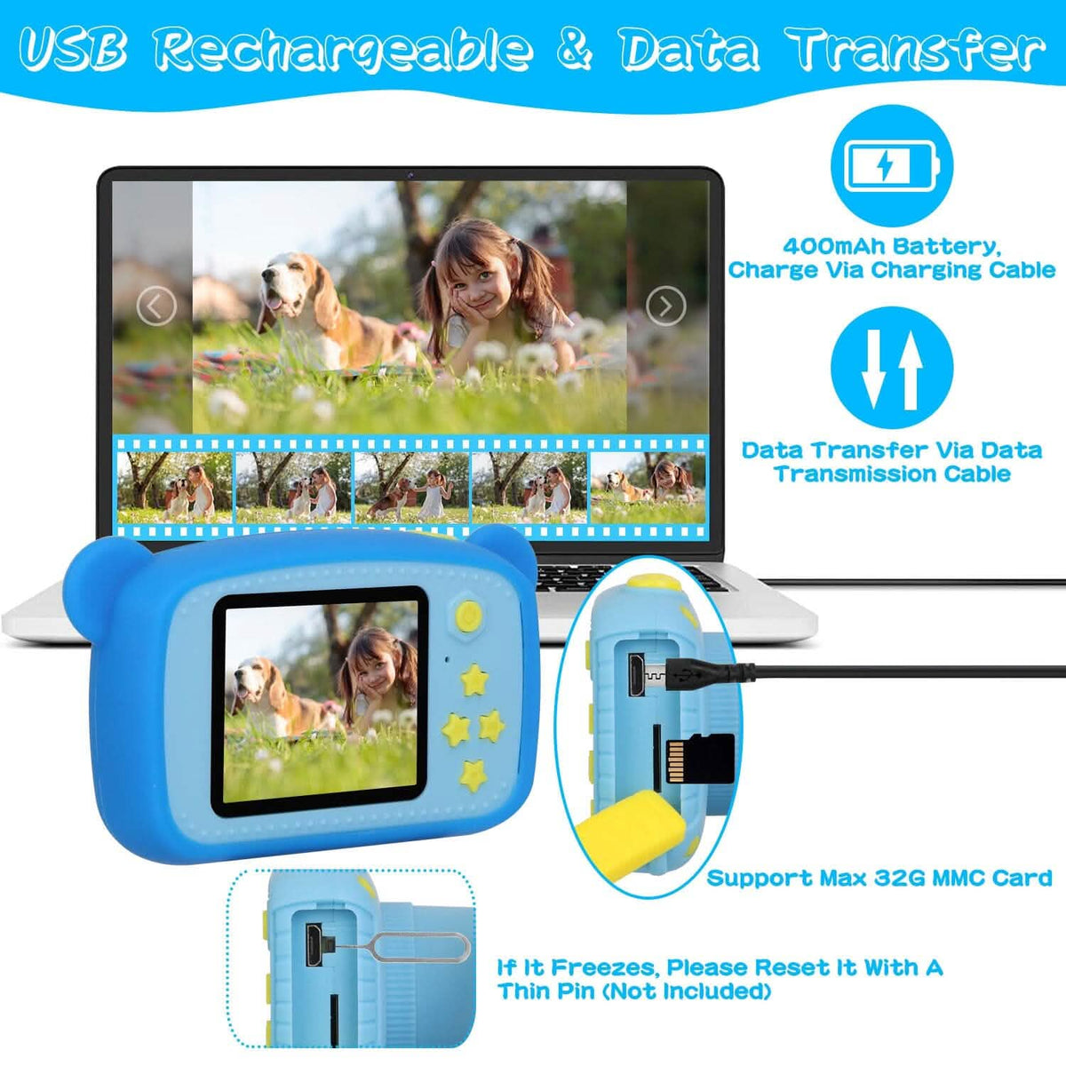 Kids Digital Camera with 2" Screen 4x Digital Zoom Toys & Games - Tophatter Daily Deals