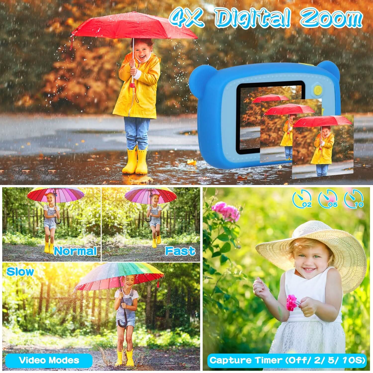 Kids Digital Camera with 2" Screen 4x Digital Zoom Toys & Games - Tophatter Daily Deals