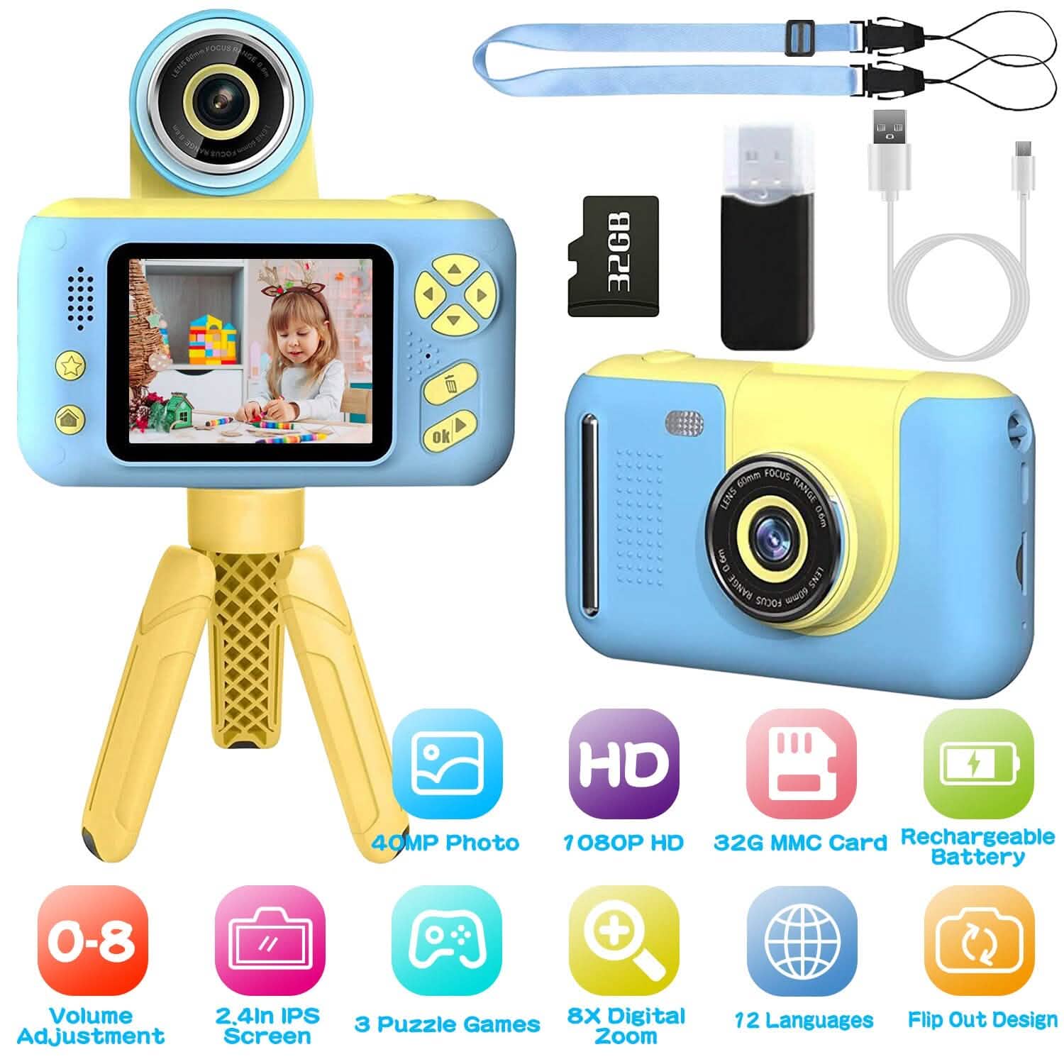 Kids Digital Camera with Flip Lens Toys & Games - Tophatter Daily Deals