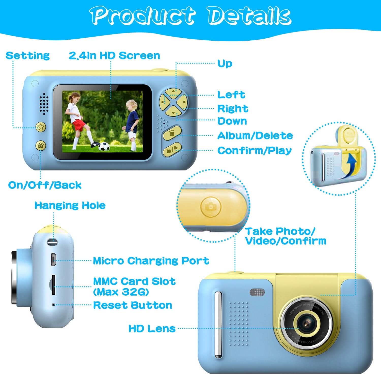 Kids Digital Camera with Flip Lens Toys & Games - Tophatter Daily Deals